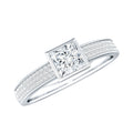 Princess Cut Lab Grown Diamond Bezel Set Engagement Ring