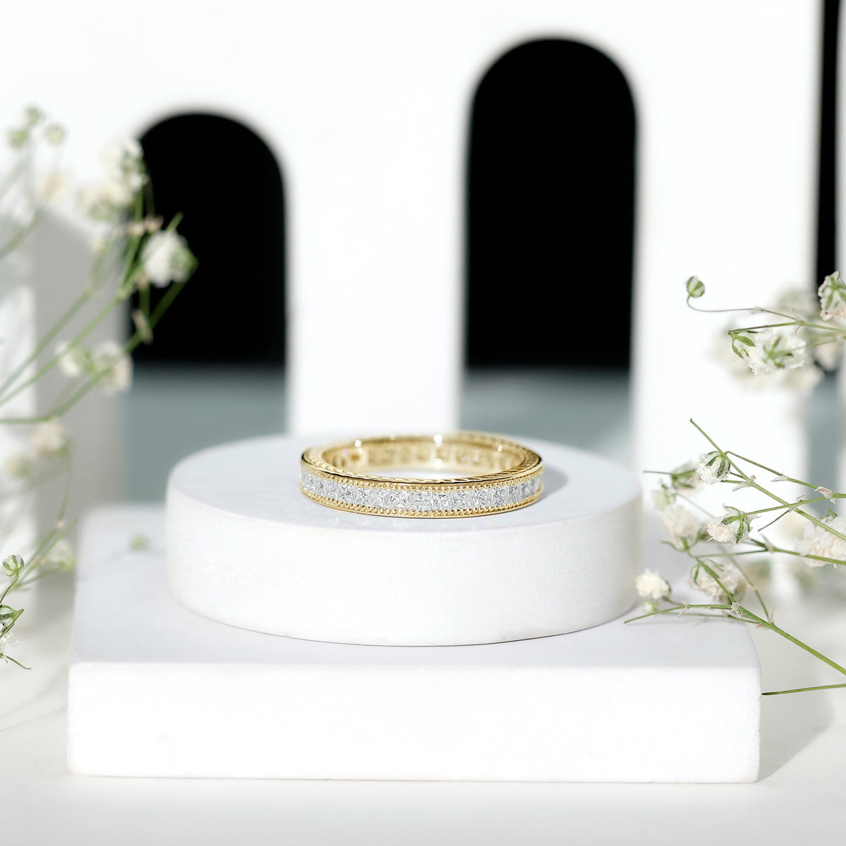 Certified Lab Created Diamond Princess Cut Wedding Band