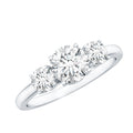 Round Cut Lab Grown Diamond 3 Stone Ring For Women