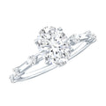 IGI Certified 1 Carat Oval Lab Grown Diamond Engagement Ring with Spaced Accent