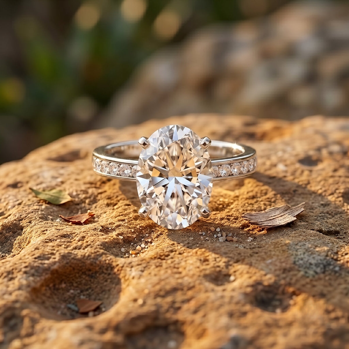 Oval Cut 5 Carat Lab Grown Diamond Big Engagement Ring with IGI Certificate