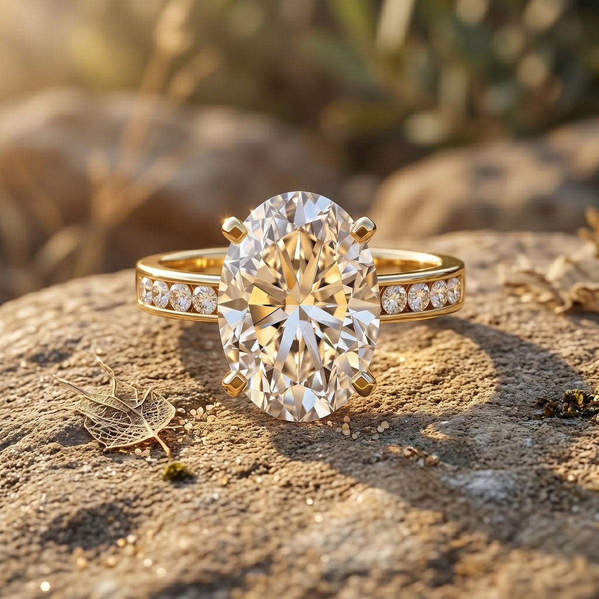 Oval Cut 5 Carat Lab Grown Diamond Big Engagement Ring with IGI Certificate