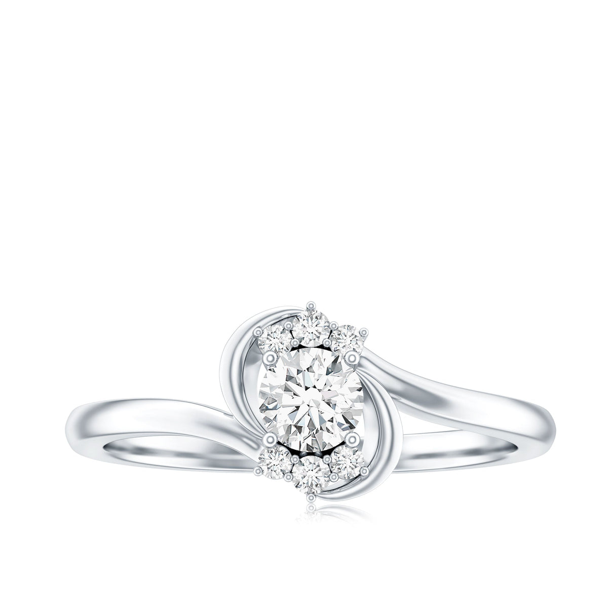 Certified Real Diamond Promise Ring with Bypass Shank