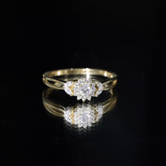Halo Style Lab Grown Diamond Nature Engagement Ring