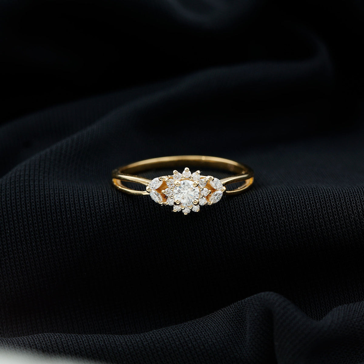Halo Style Lab Grown Diamond Nature Engagement Ring