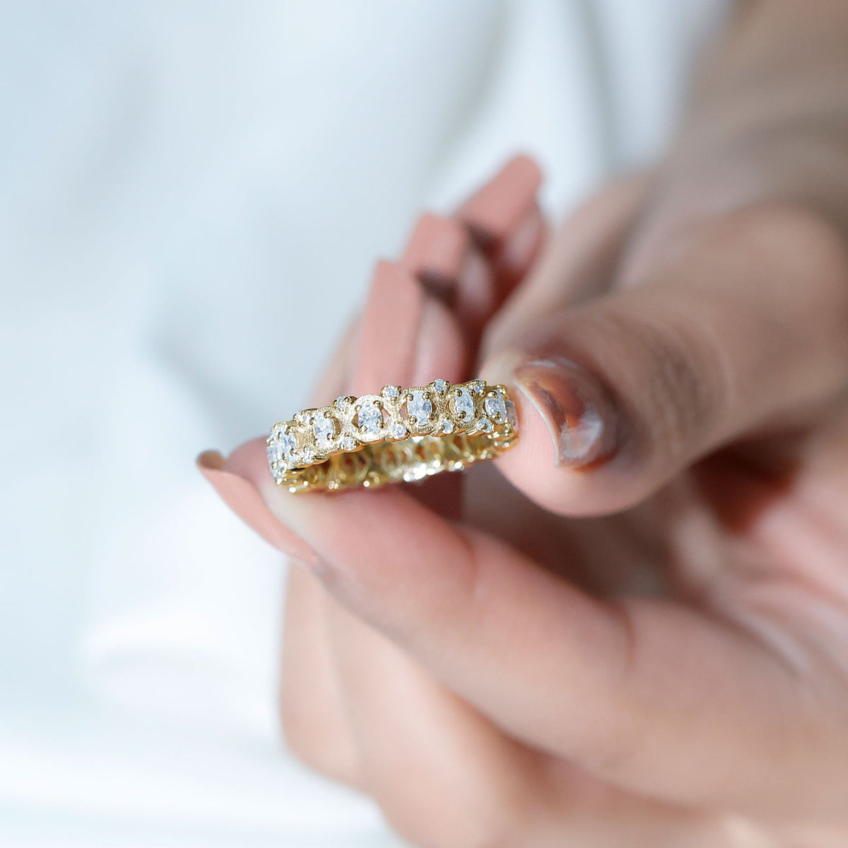 Full Eternity Lab Grown Diamond Wedding Ring For Her