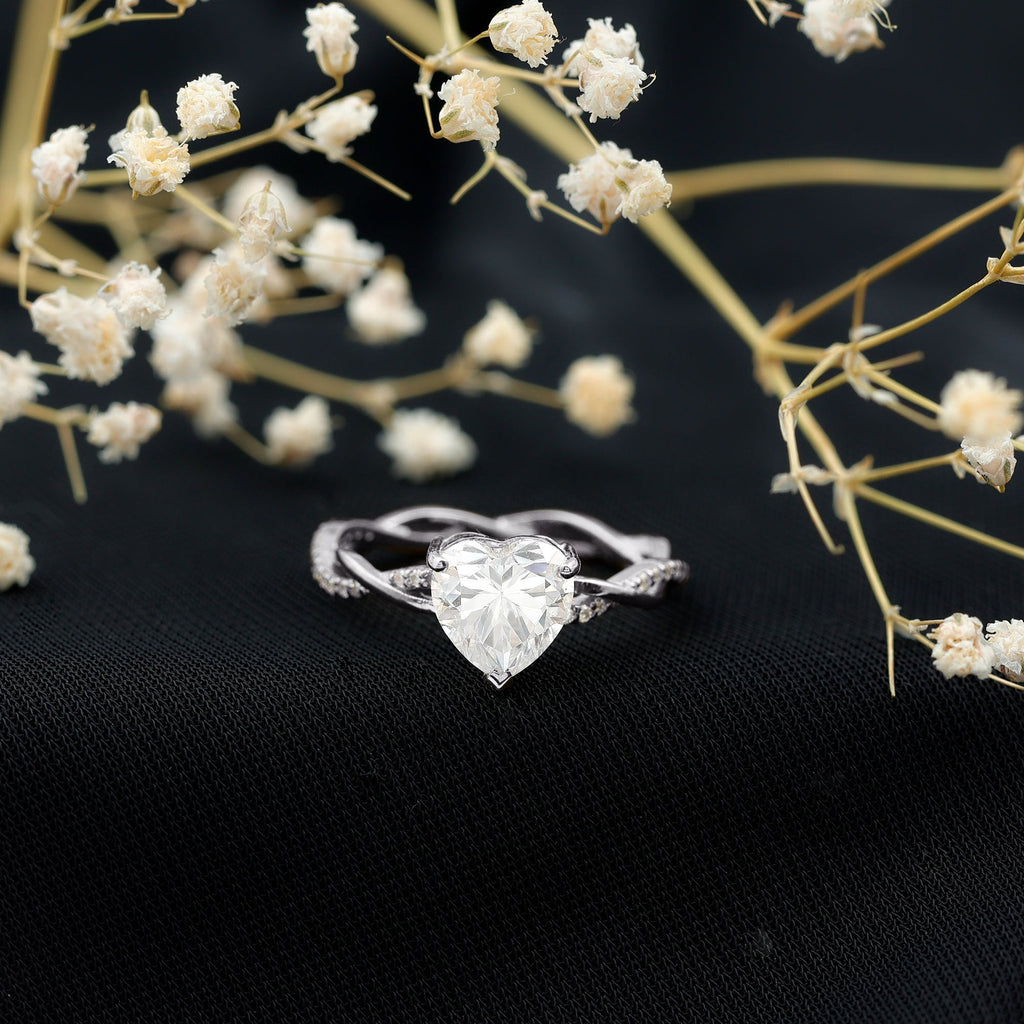 Brilliant Cut Lab Grown Diamond Heart Shape Engagement Ring