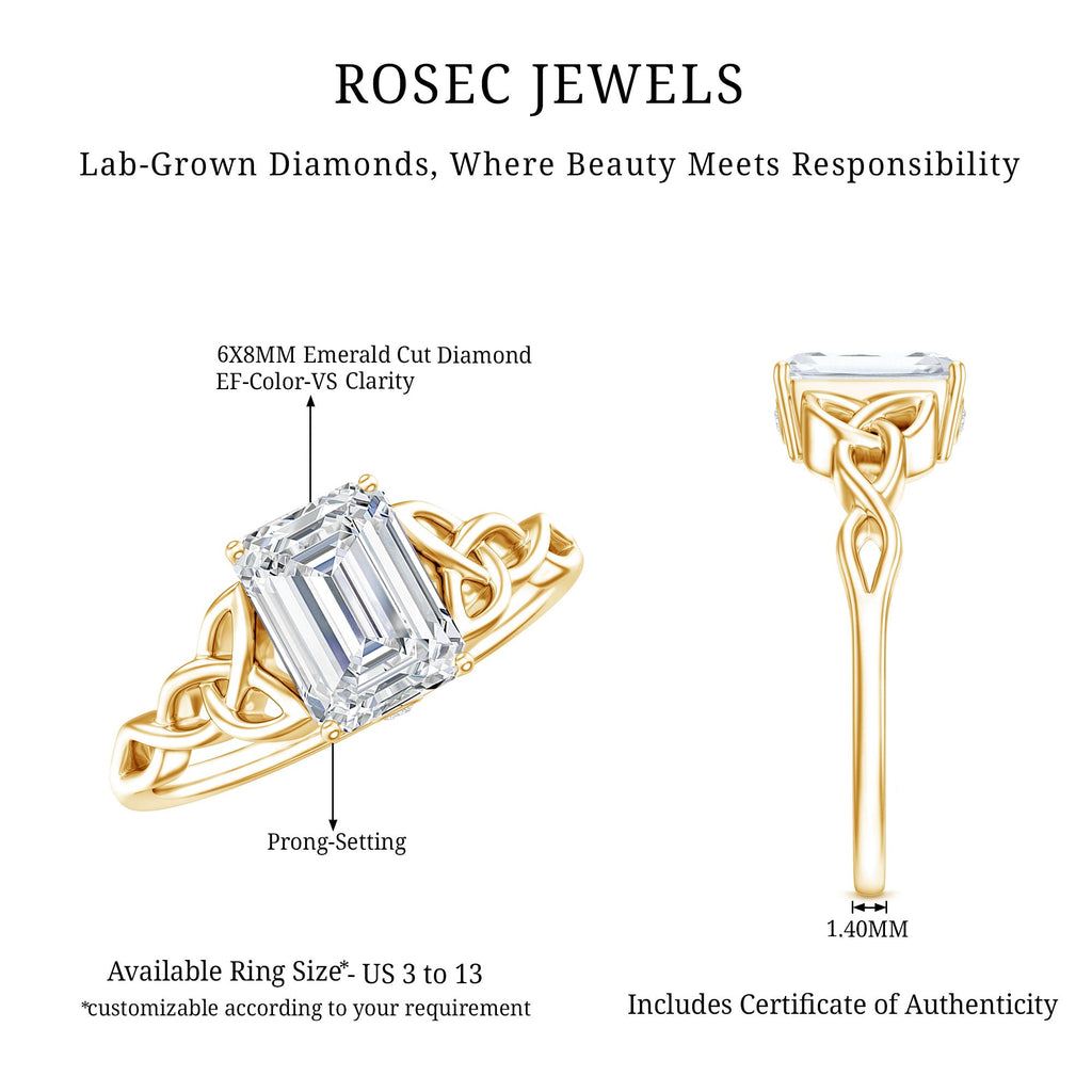 Celtic Design Inspired Lab Grown Diamond Engagement Ring
