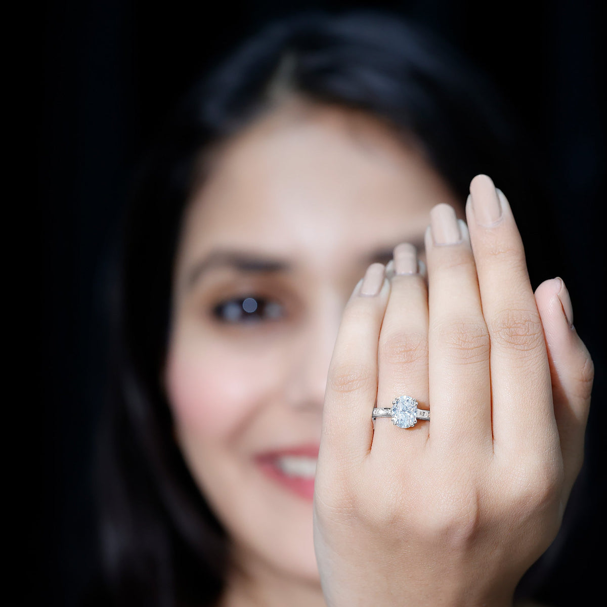 Lab Grown Diamond Timeless Engagement Ring With Side Stones