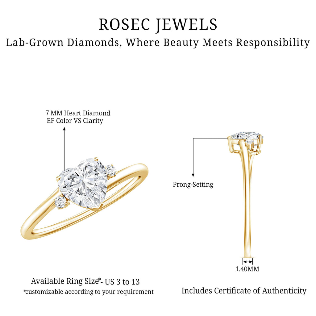 1.2 Carat Heart Lab Grown Diamond Proposal Ring For Her