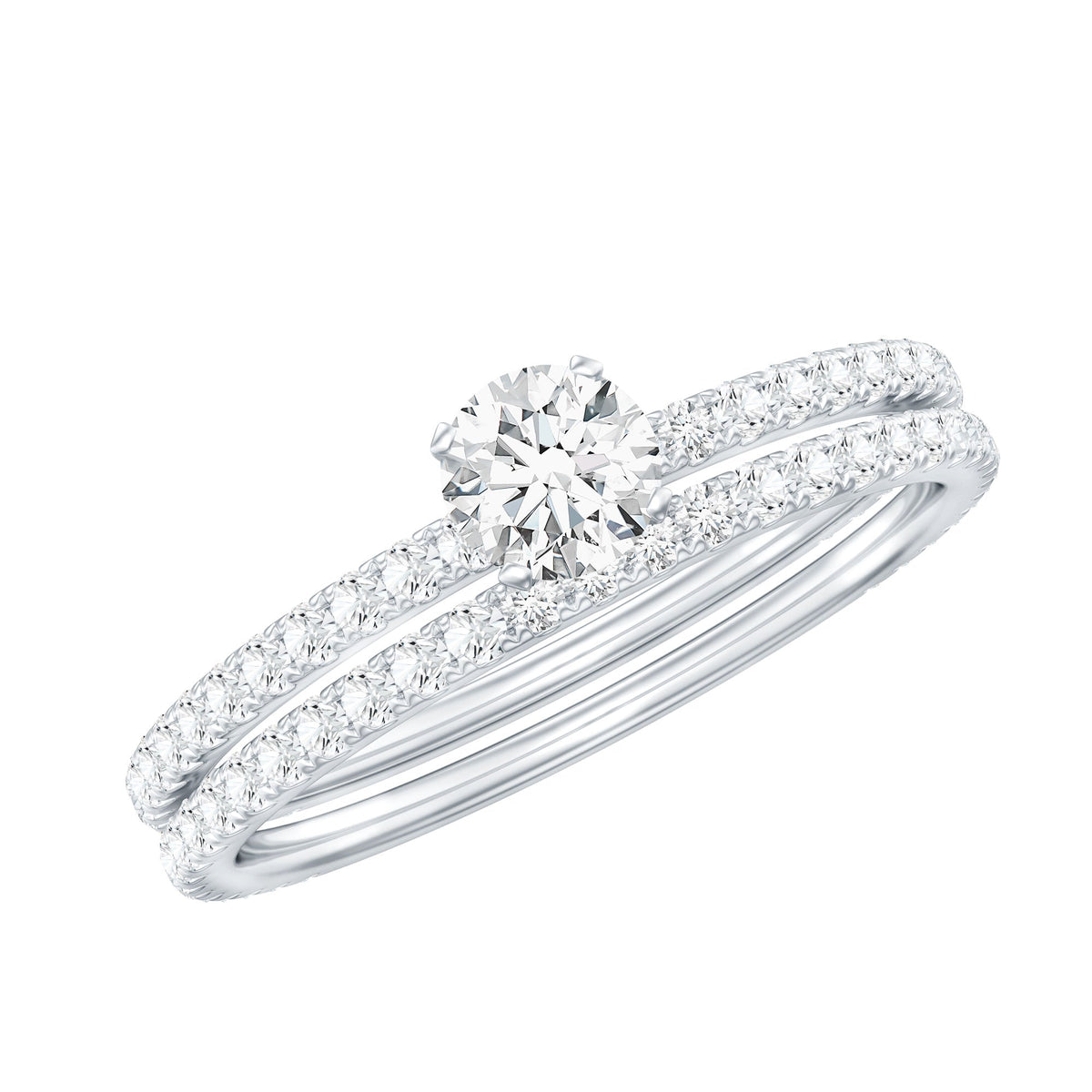 Certified Lab Created Diamond Wedding Ring Set For Bride
