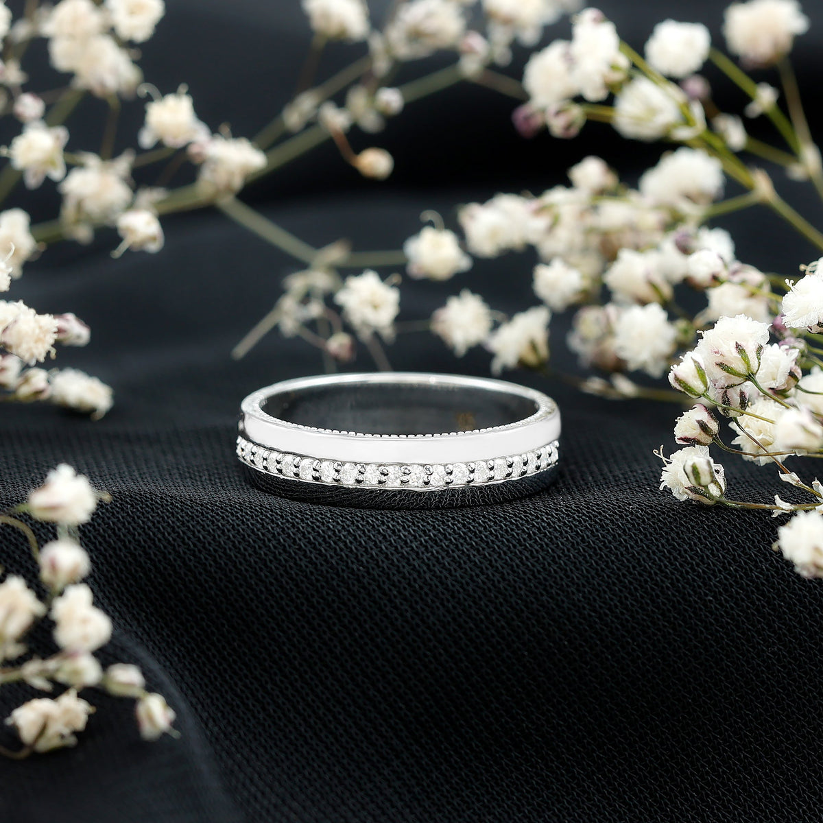 Certified Lab Grown Diamond Mens Wedding Band