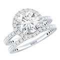 Lab Grown Diamond Halo Bridal Ring Set for Women