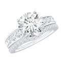 Certified Lab Diamond 2 Carat Round Engagement Ring with Enhancer