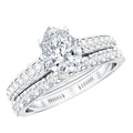 Pear Cut 1.3 Carat Lab Grown Diamond Marriage Ring Set for Women