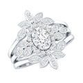 0.7 Carat Lab Grown Diamond Vintage Engagement Ring with 2 Wedding Bands