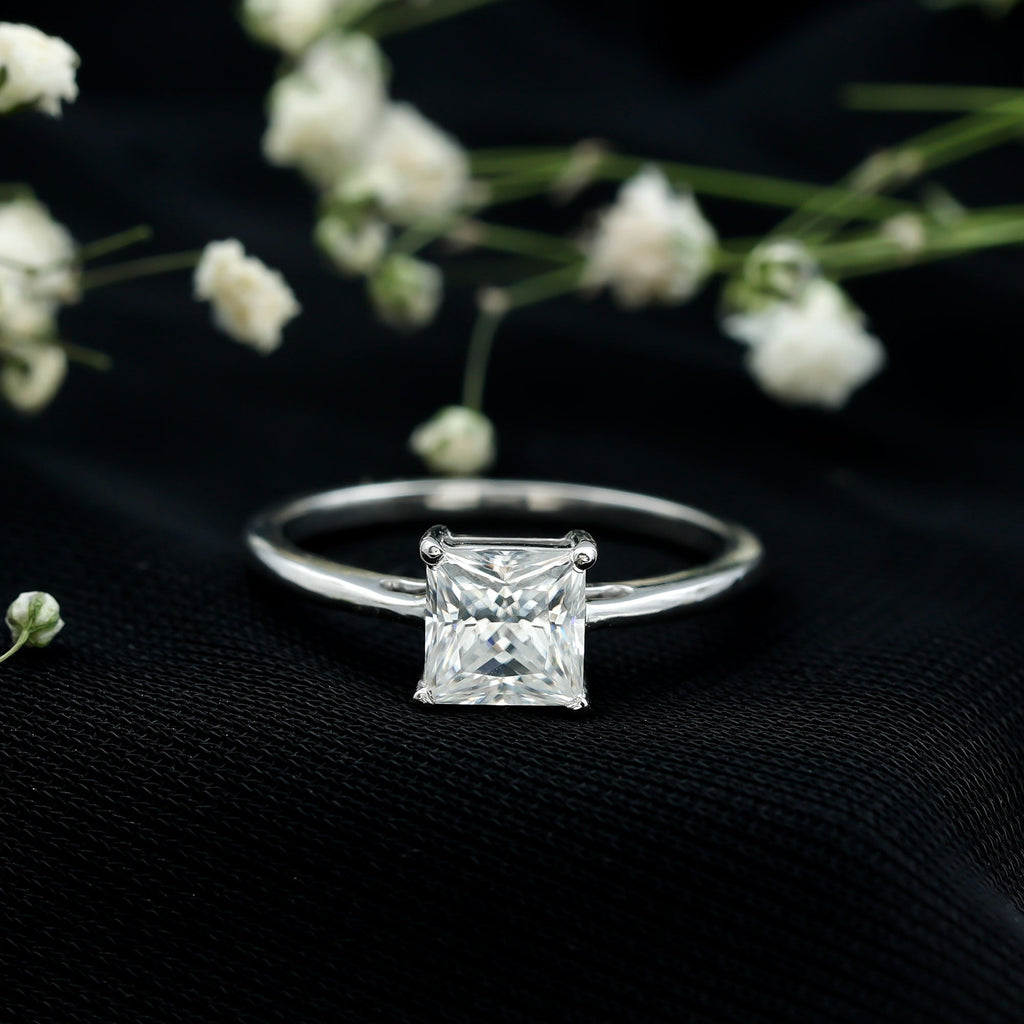 1.2 Carat Certified Lab Grown Diamond Square Cut Engagement Ring