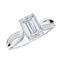 Certified Emerald Cut Diamond Infinity Engagement Ring