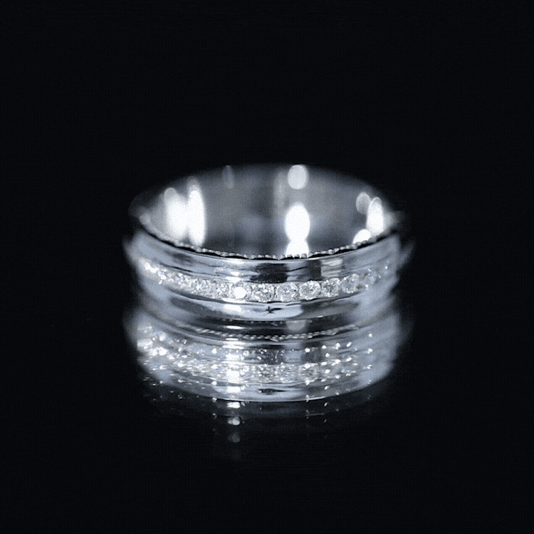 Lab Grown Diamond Twisted Rope Band with Accents