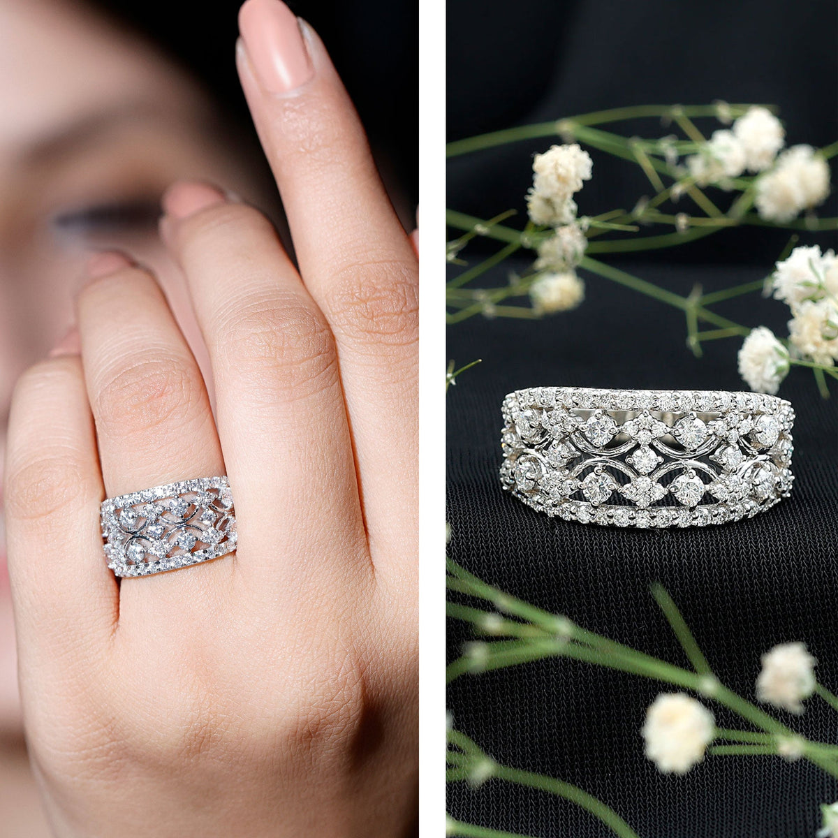 Vintage Inspired Lab Grown Diamond Wedding Band for Women