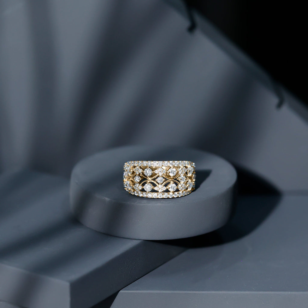 Vintage Inspired Lab Grown Diamond Wedding Band for Women
