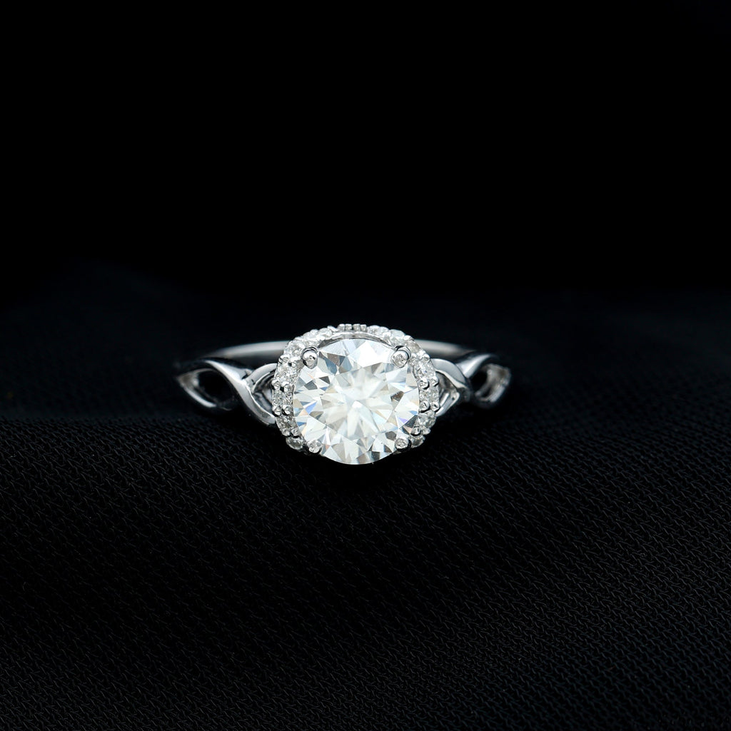 1.2 Carat Round Lab Created Diamond Solitaire Infinity Ring for Her