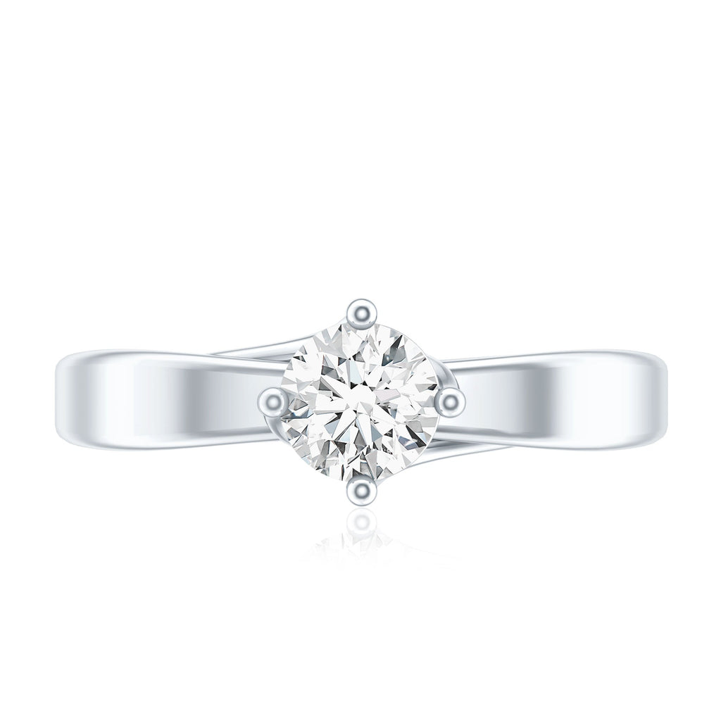 0.4 Carat Lab Grown Diamond Solitaire Ring With 4 Prong Diagonal Set