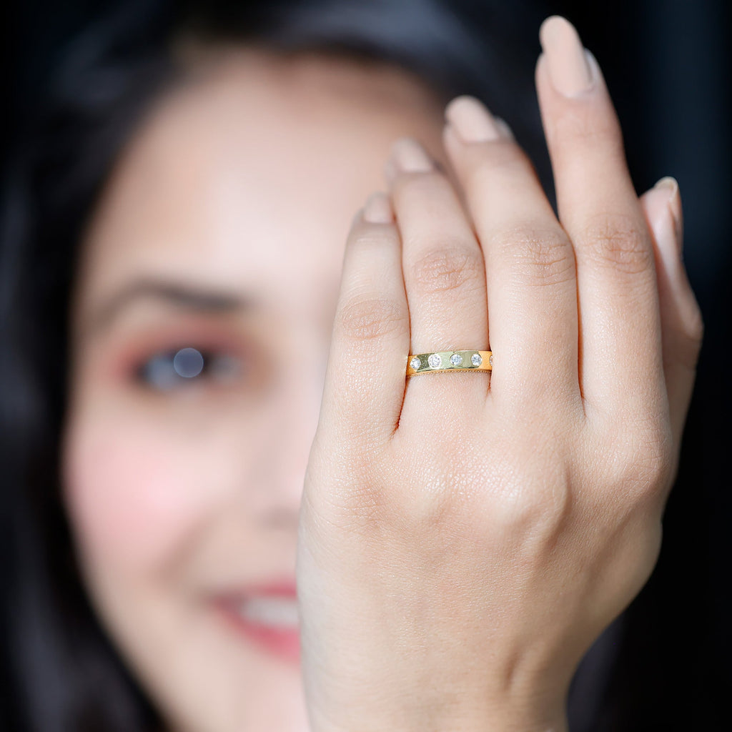 Lab Grown Diamond Wedding Ring for Men With Gypsy Setting