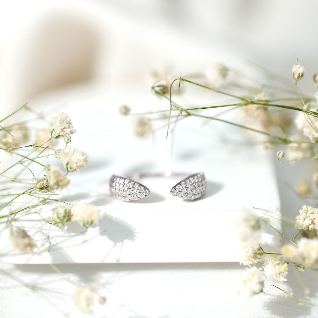Lab Created Diamond Wedding Wrap Ring For Women