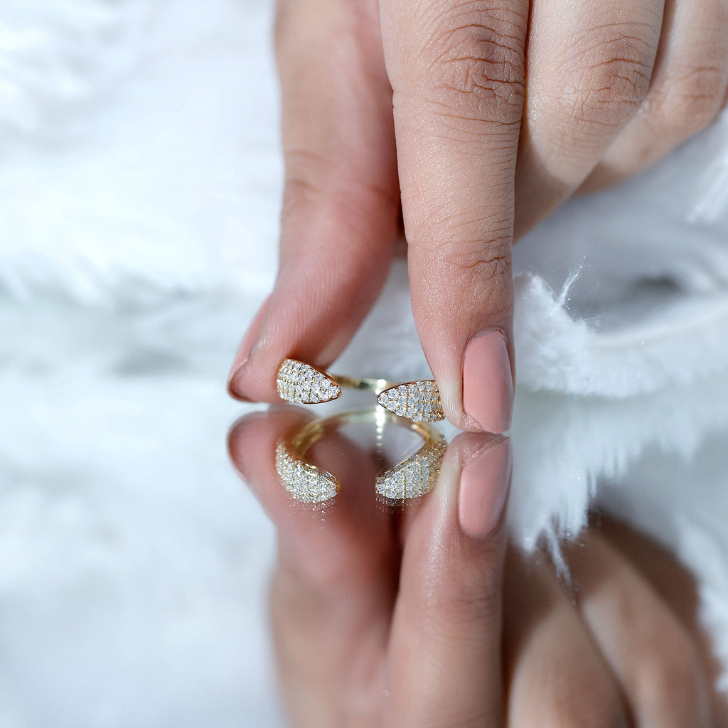 Lab Created Diamond Wedding Wrap Ring For Women