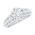 Lab Diamond Statement Engagement Ring With Side Stones