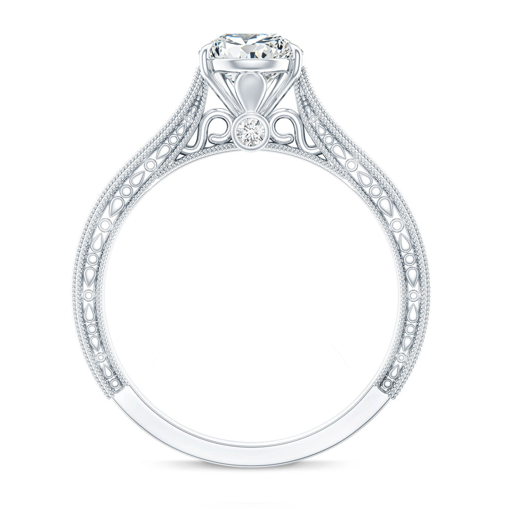 1.3 Carat Pear Lab Created Diamond Filigree Engagement Ring