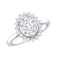 Oval Cut Lab Grown Diamond Halo Engagement Ring in Bezel Setting