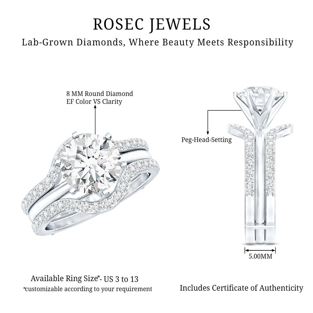 Lab Created Diamond Engagement Ring with Ring Guard