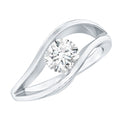 Certified 0.98 Carat Lab Created Diamond Round Engagement Ring in Tension Setting