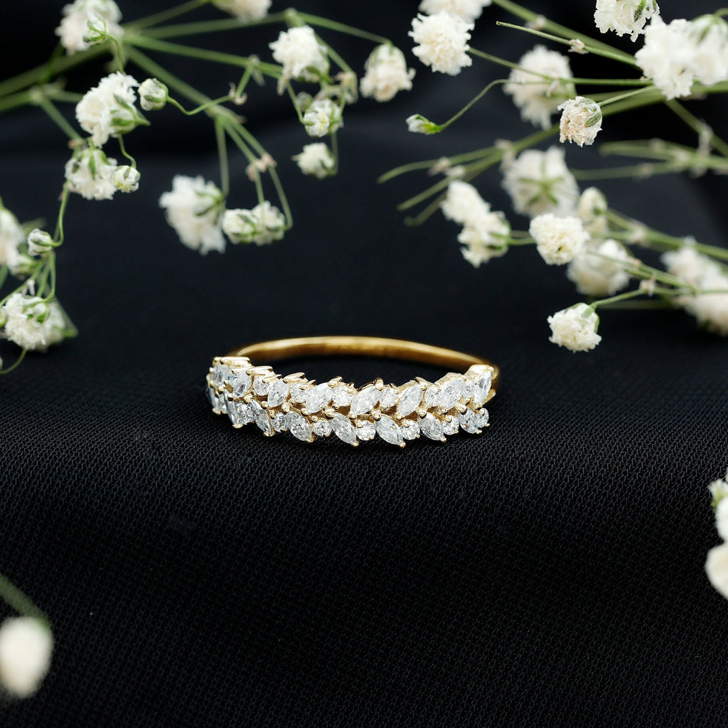 Certified Lab Grown Diamond Marquise Wedding Band