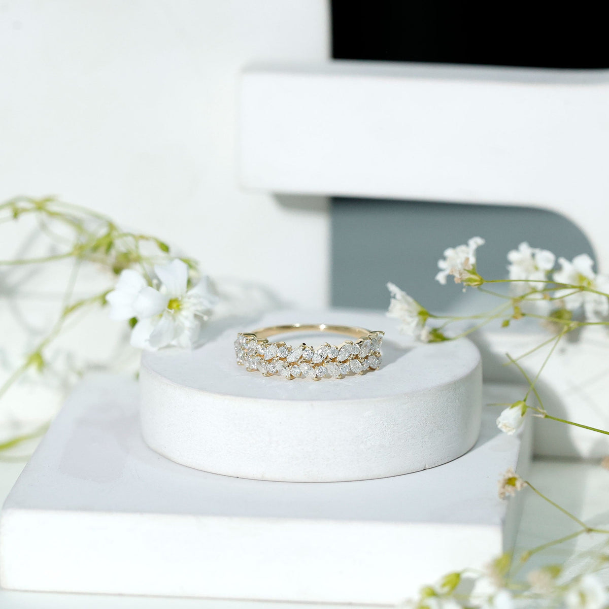 Certified Lab Grown Diamond Marquise Wedding Band