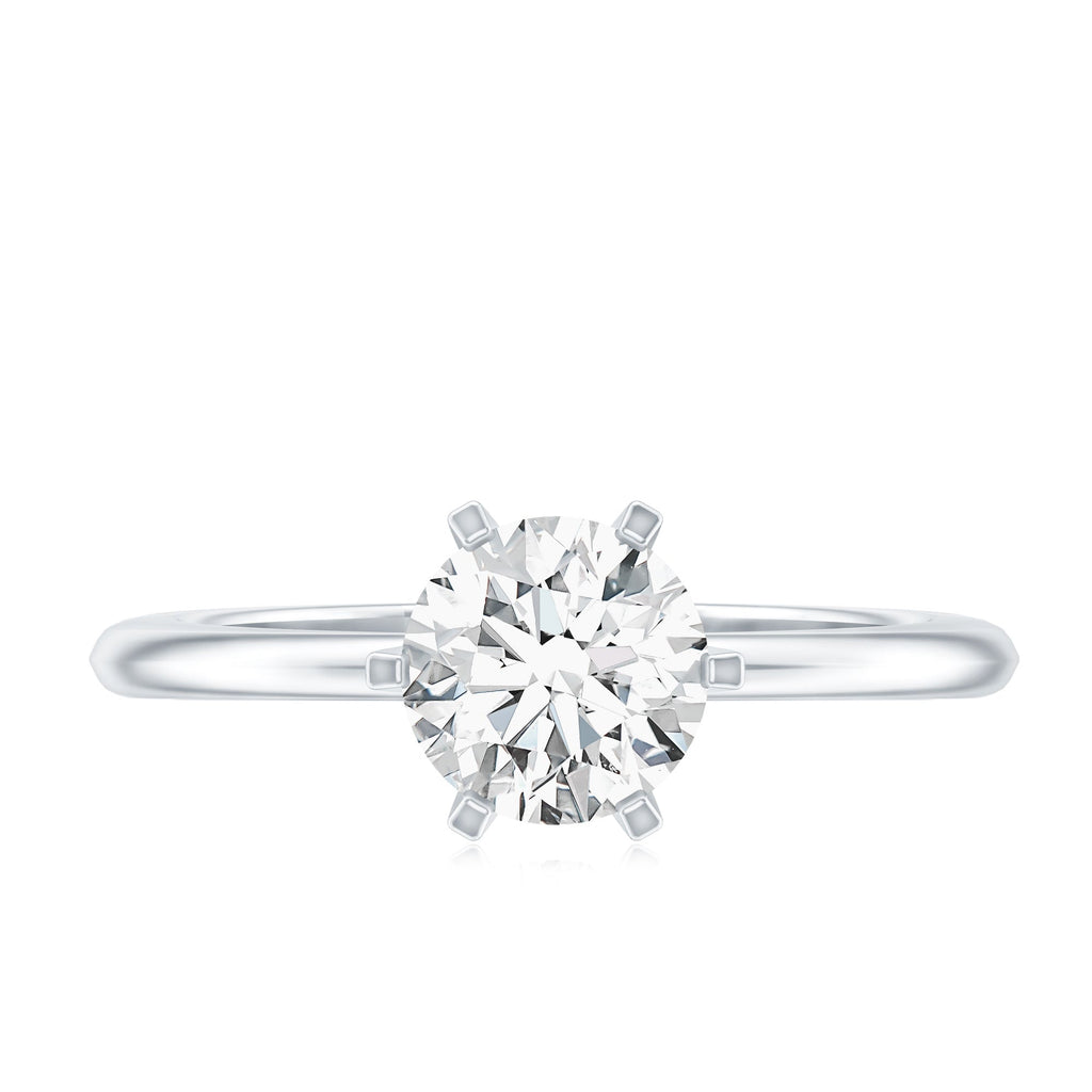 Brilliant Cut 1.2 Carat Lab Grown Diamond Solitaire Engagement Ring With 6 Prongs