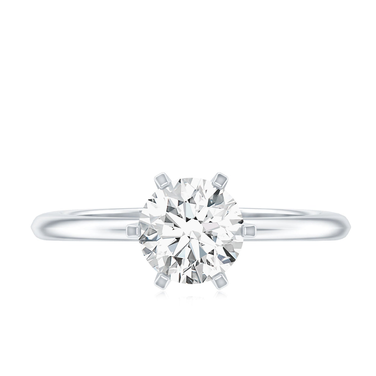 Brilliant Cut 1.2 Carat Lab Grown Diamond Solitaire Engagement Ring With 6 Prongs