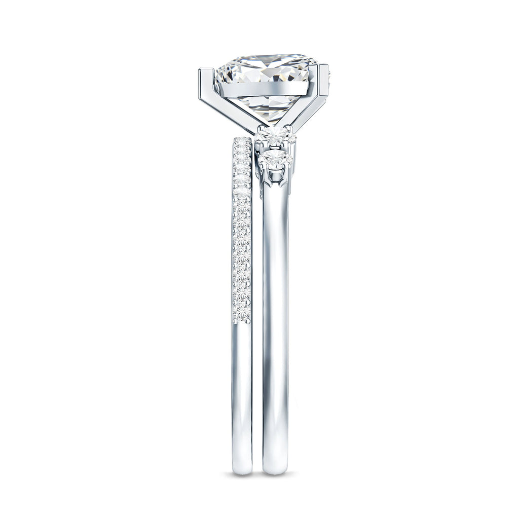 1.2 Carat Certified Lab Grown Diamond Heart Bridal Ring Set