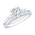 1.7 Carat Lab Grown Diamond Cushion Engagement Ring with Wedding band