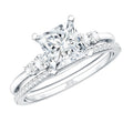 1.2 Carat Lab Grown Diamond Princess Cut Engagement Ring With Enhancer