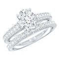 Oval Shaped 1 Carat Lab Grown Diamond Bridal Ring Set with IGI Certificate