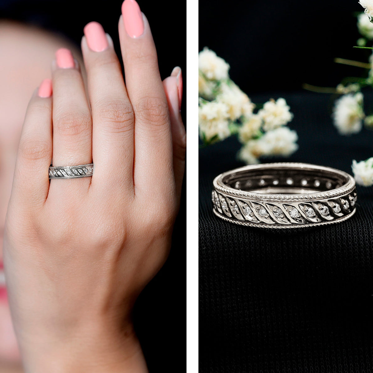 Lab Grown Diamond Designer Wedding Band Ring