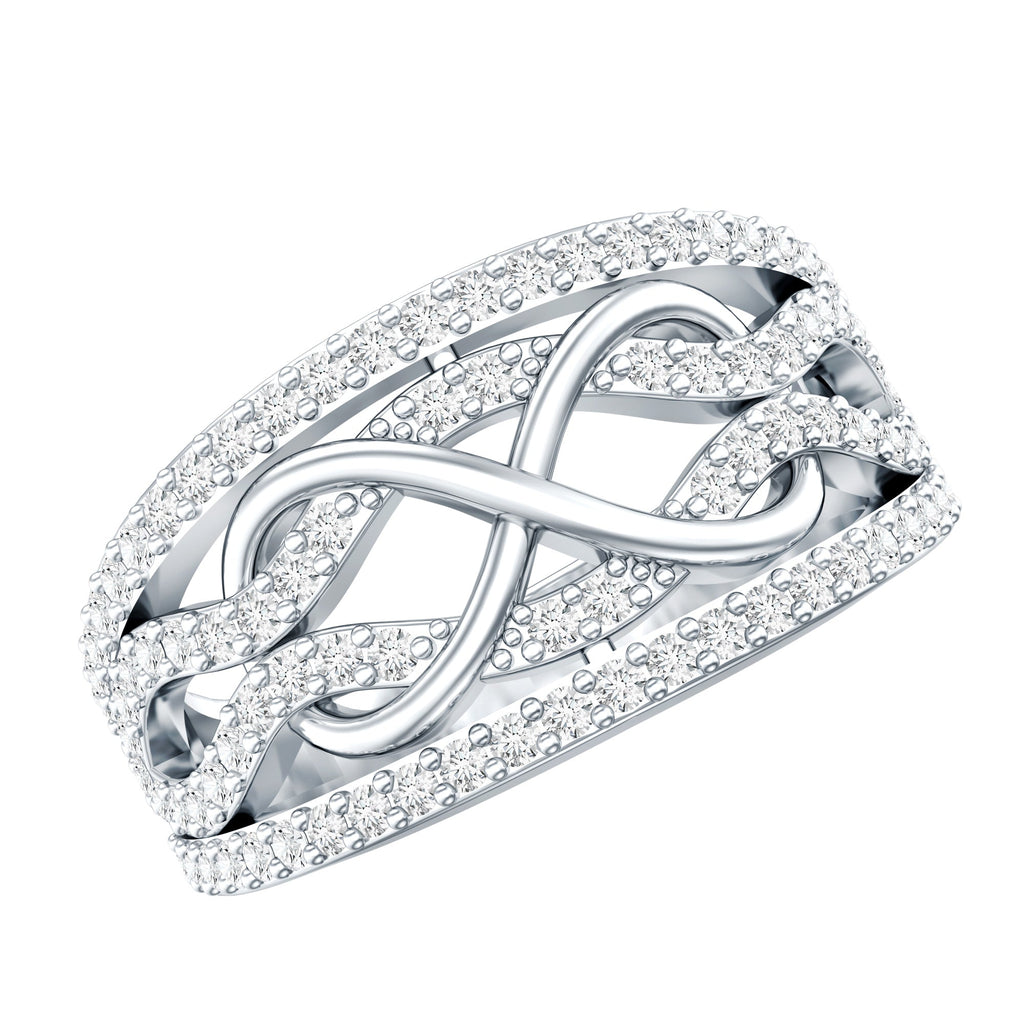 Designer Moissanite Infinity Anniversary Band in Silver
