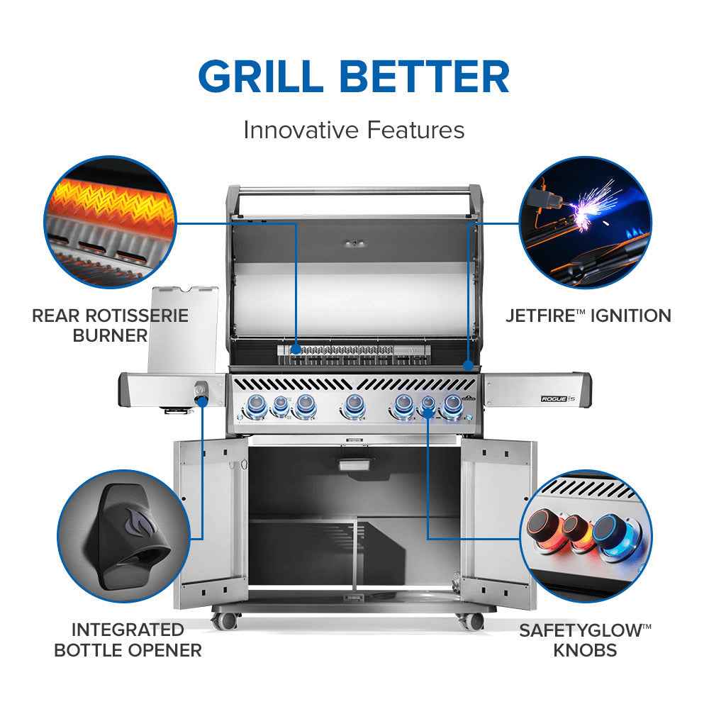 Patio Elegance Gas Grill Rogue PRO‑S 625 RSIB with Infrared Side and Rear Burners