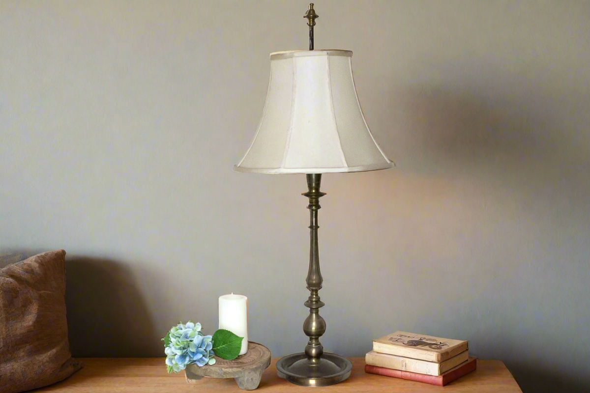 Radiant Antique Turned Brass Lamp