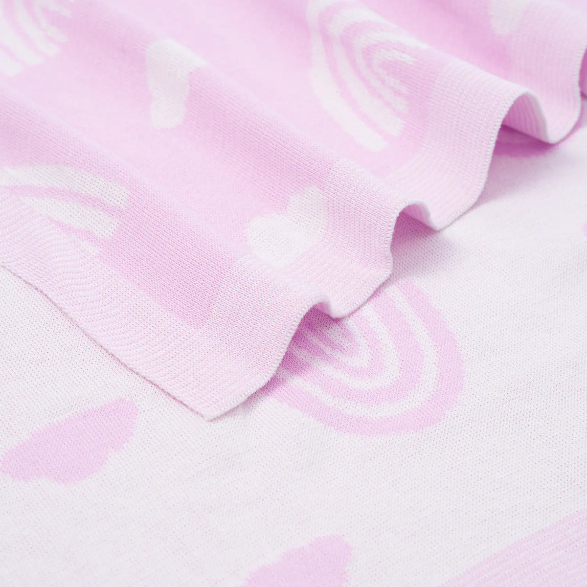 Rainbow Lilac Jacquard Knit Baby Blanket