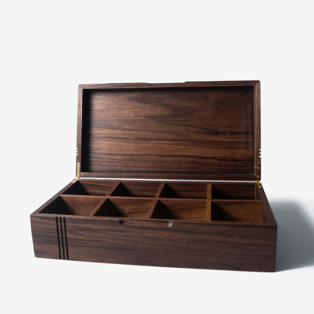 Tea Chest - Black Walnut - 8 Compartments
