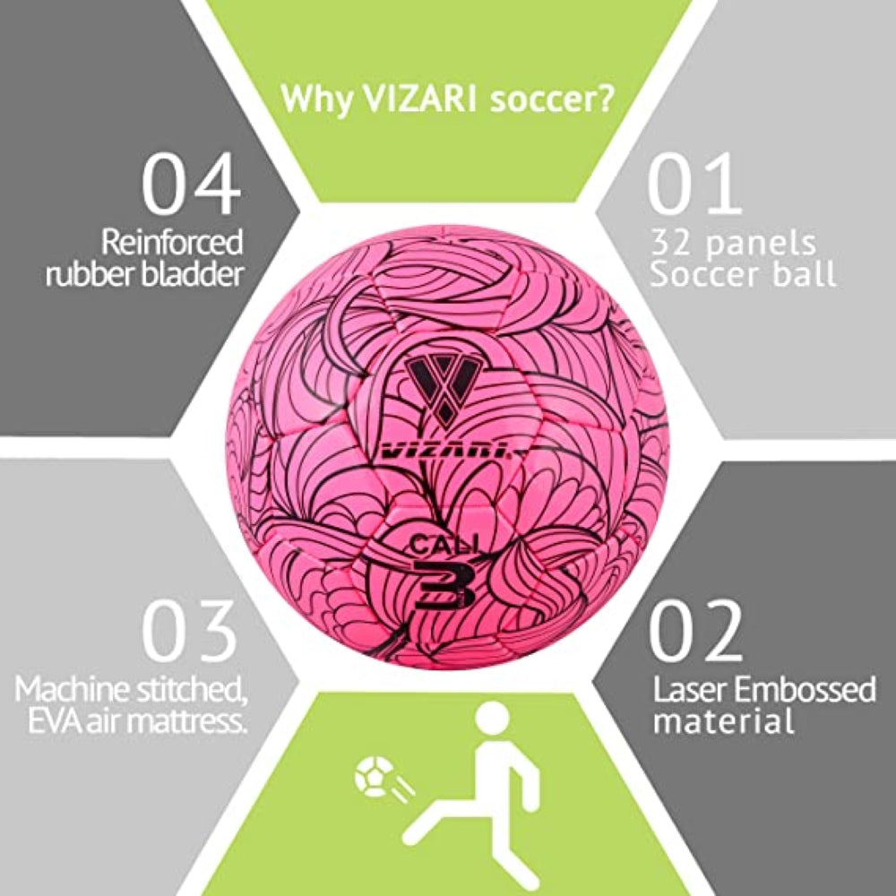 Vizari Cali Pink/Black Soccer Ball